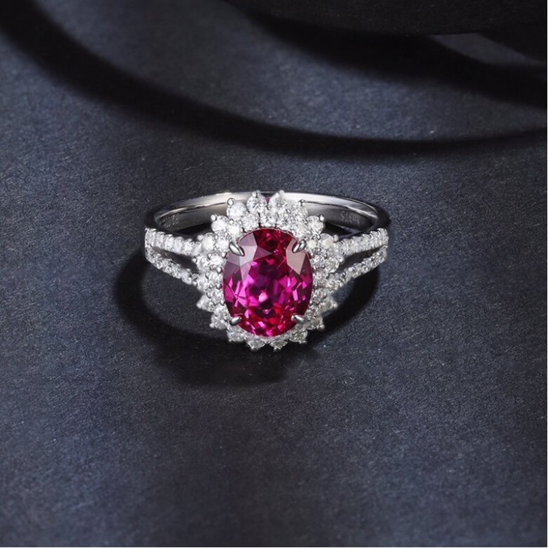 Ruif Jewelry Classic Design 9K White Gold 2.0ct Pink Color Lab Grown Sapphire Ring Gemstone Jewelry