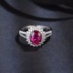 Ruif Jewelry Classic Design 9K White Gold 2.0ct Pink Color Lab Grown Sapphire Ring Gemstone Jewelry