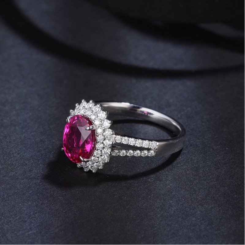 Ruif Jewelry Classic Design 9K White Gold 2.0ct Pink Color Lab Grown Sapphire Ring Gemstone Jewelry Ruif Jewelry Classic Design 9K White Gold 2.0ct Pink Color Lab Grown Sapphire Ring Gemstone Jewelry