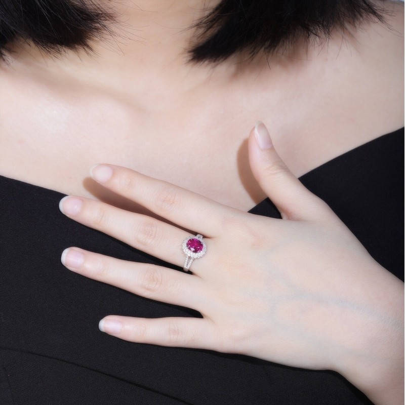 Ruif Jewelry Classic Design 9K White Gold 2.0ct Pink Color Lab Grown Sapphire Ring Gemstone Jewelry Ruif Jewelry Classic Design 9K White Gold 2.0ct Pink Color Lab Grown Sapphire Ring Gemstone Jewelry