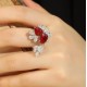 Ruif Jewelry Classic Design 9K White Gold 6.03ct Red Color Lab Grown Ruby Ring Gemstone Jewelry