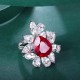 Ruif Jewelry Classic Design 9K White Gold 7.03ct Red Color Lab Grown Ruby Ring Gemstone Jewelry