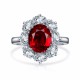 Ruif Jewelry Classic Design 9K White Gold 3.43ct Red Color Lab Grown Ruby Ring Gemstone Jewelry Ruif Jewelry Classic Design 9K White Gold 3.43ct Red Color Lab Grown Ruby Ring Gemstone Jewelry