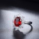 Ruif Jewelry Classic Design 9K White Gold 3.43ct Red Color Lab Grown Ruby Ring Gemstone Jewelry