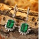 Ruif Jewelry Classic Design 9K White Gold 10.06ct Lab Emerald Earrings  Gemstone Jewelry