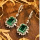 Ruif Jewelry Classic Design 9K White Gold 10.06ct Lab Emerald Earrings  Gemstone Jewelry