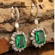 Ruif Jewelry Classic Design 9K White Gold 10.06ct Lab Emerald Earrings  Gemstone Jewelry