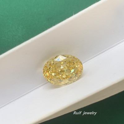 RUIF Jewelry New Yellow Color Crushed Ice Cutting Cubic Zirconia Stone Hand Make High Carbon CZ Diamond