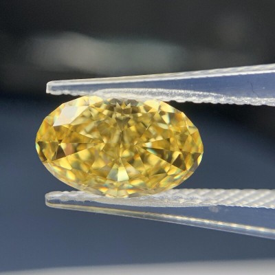  RUIF Jewelry Oval Shape L-Champagne Color Crushed Ice Cutting Cubic Zirconia Stone Hand Make High Carbon CZ Diamond