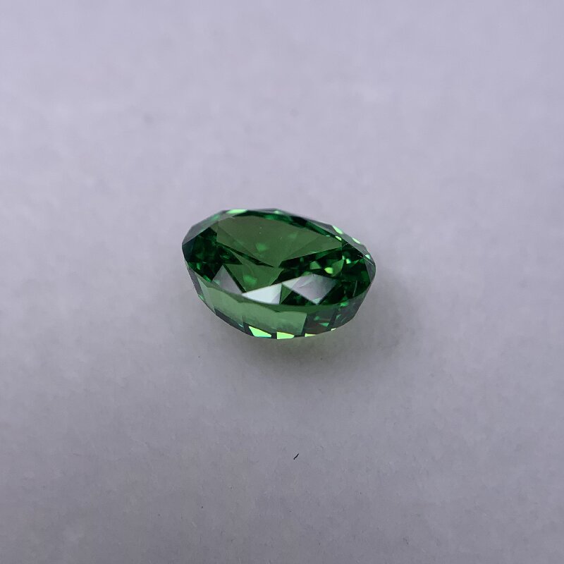  RUIF Jewelry Oval Shape D-Green Color Crushed Ice Cutting Cubic Zirconia Stone Hand Make High Carbon CZ Diamond