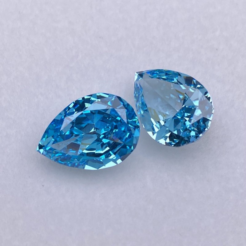 RUIF Jewelry Pear Shape M-Aquamarine Color Crushed Ice Cutting Cubic Zirconia Stone Hand Make High Carbon CZ Diamond RUIF Jewelry Pear Shape M-Aquamarine Color Crushed Ice Cutting Cubic Zirconia Stone Hand Make High Carbon CZ Diamond
