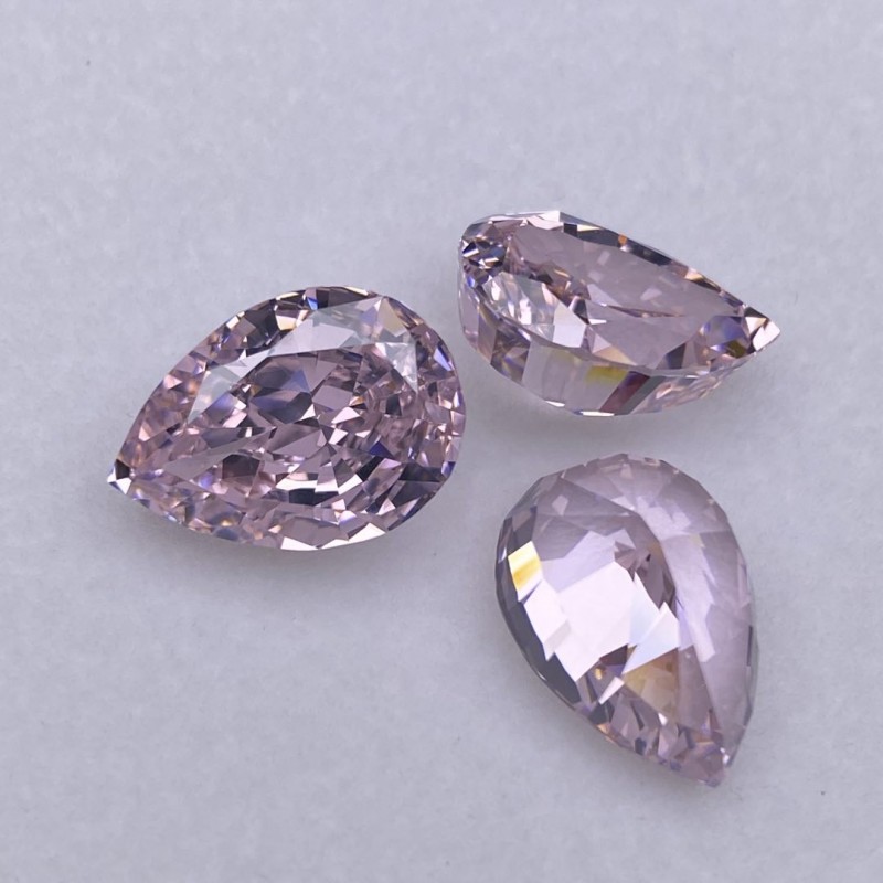 RUIF Jewelry Pear Shape L-Pink Color Crushed Ice Cutting Cubic Zirconia Stone Hand Make High Carbon CZ Diamond RUIF Jewelry Pear Shape L-Pink Color Crushed Ice Cutting Cubic Zirconia Stone Hand Make High Carbon CZ Diamond