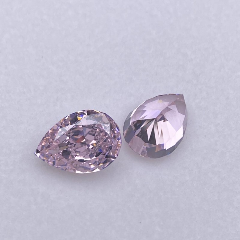 RUIF Jewelry Pear Shape L-Pink Color Crushed Ice Cutting Cubic Zirconia Stone Hand Make High Carbon CZ Diamond RUIF Jewelry Pear Shape L-Pink Color Crushed Ice Cutting Cubic Zirconia Stone Hand Make High Carbon CZ Diamond
