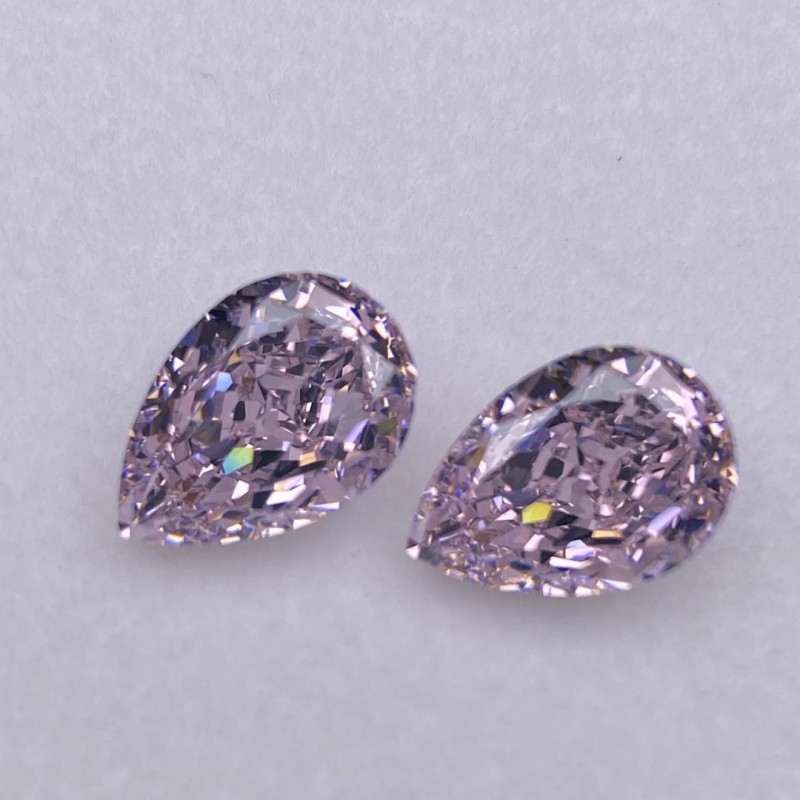 RUIF Jewelry Pear Shape L-Pink Color Crushed Ice Cutting Cubic Zirconia Stone Hand Make High Carbon CZ Diamond RUIF Jewelry Pear Shape L-Pink Color Crushed Ice Cutting Cubic Zirconia Stone Hand Make High Carbon CZ Diamond