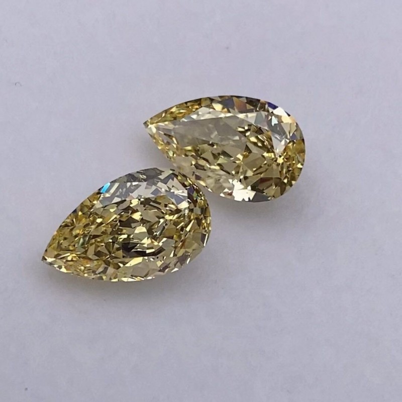 RUIF Jewelry Pear Shape L-Yellow Color Crushed Ice Cutting Cubic Zirconia Stone Hand Make High Carbon CZ Diamond RUIF Jewelry Pear Shape L-Yellow Color Crushed Ice Cutting Cubic Zirconia Stone Hand Make High Carbon CZ Diamond