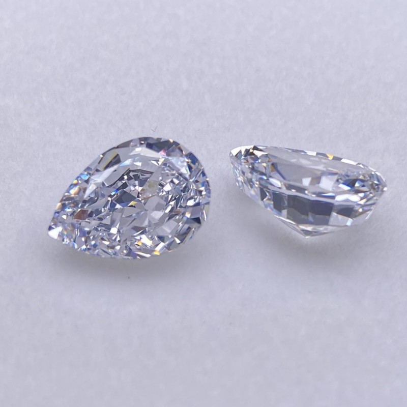 RUIF Jewelry Pear Shape White-D Color Crushed Ice Cutting Cubic Zirconia Stone Hand Make High Carbon CZ Diamond RUIF Jewelry Pear Shape White-D Color Crushed Ice Cutting Cubic Zirconia Stone Hand Make High Carbon CZ Diamond