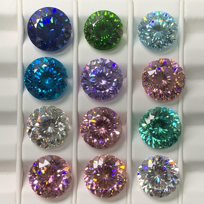  RUIF Jewelry Roud Shape Sapphire Blue Color Million Cutting Cubic Zirconia Stone High Carbon Diamond Loose CZ for Jewelry Making