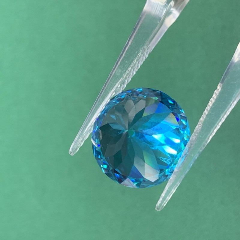  RUIF Jewelry Round Shape D-Aquamarine Color Million Cutting Cubic Zirconia Stone Hand Make High Carbon CZ Diamond