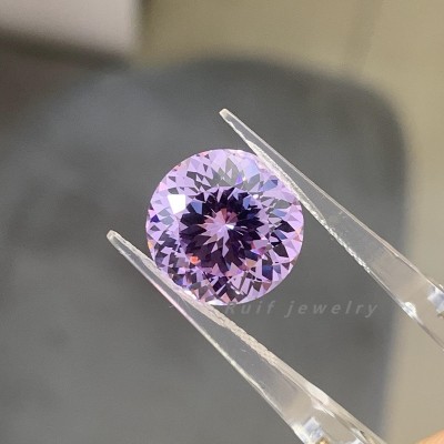  RUIF Jewelry Roud Shape Lavevder Color Million Cutting Cubic Zirconia Stone High Carbon Diamond Loose CZ for Jewelry Making