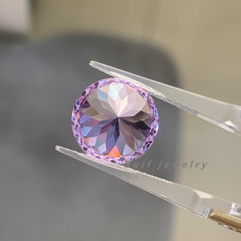  RUIF Jewelry Roud Shape Lavevder Color Million Cutting Cubic Zirconia Stone High Carbon Diamond Loose CZ for Jewelry Making