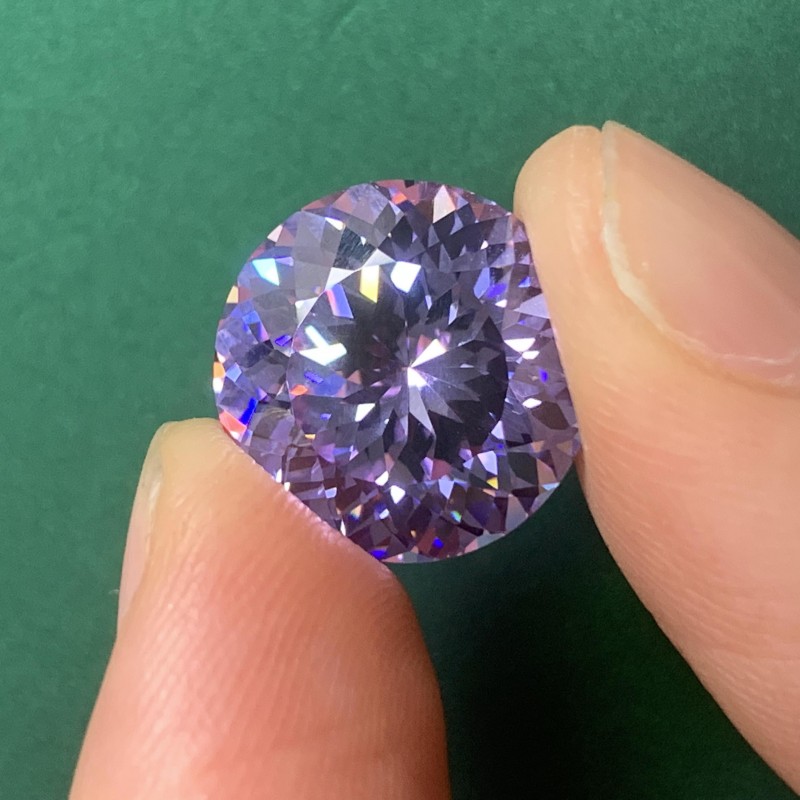  RUIF Jewelry Roud Shape Lavevder Color Million Cutting Cubic Zirconia Stone High Carbon Diamond Loose CZ for Jewelry Making