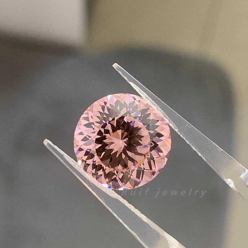  RUIF Jewelry Roud Shape Padparadscha Color Million Cutting Cubic Zirconia Stone High Carbon Diamond Loose CZ for Jewelry Making