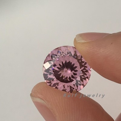  RUIF Jewelry Round Shape L-Pink Color Million Cutting Cubic Zirconia Stone Hand Make High Carbon CZ Diamond