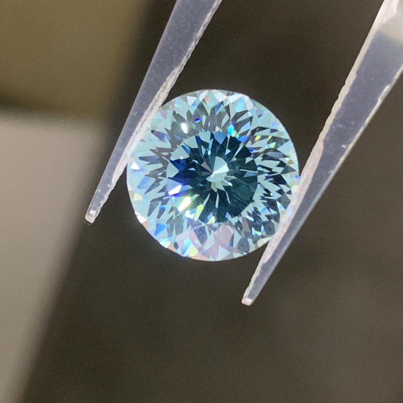  RUIF Jewelry Round Shape Ice Blue Color Million Cutting Cubic Zirconia Stone Hand Make High Carbon CZ Diamond
