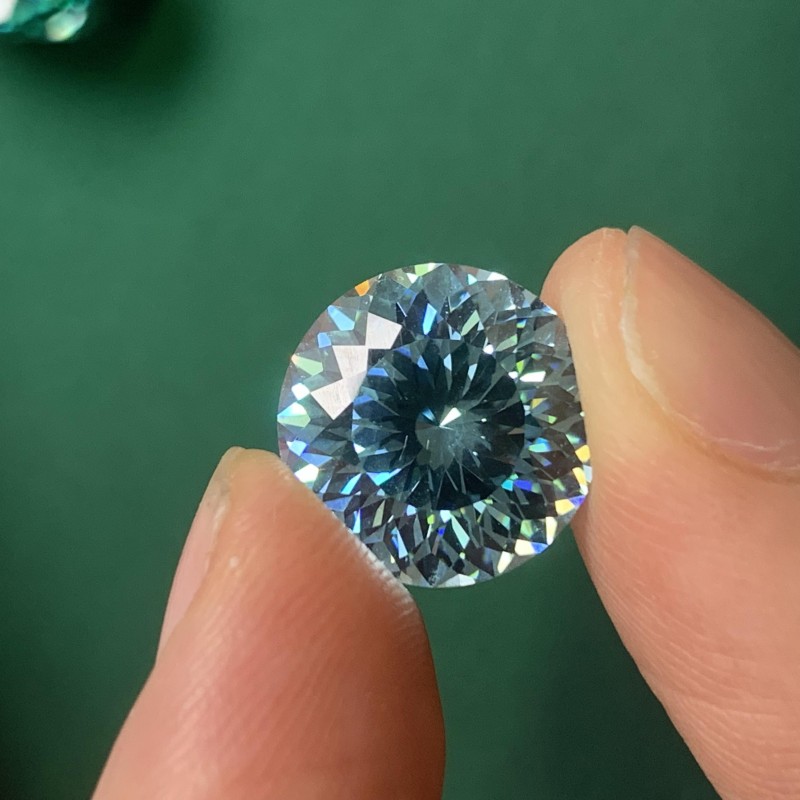 RUIF Jewelry Round Shape Ice Blue Color Million Cutting Cubic Zirconia Stone Hand Make High Carbon CZ Diamond