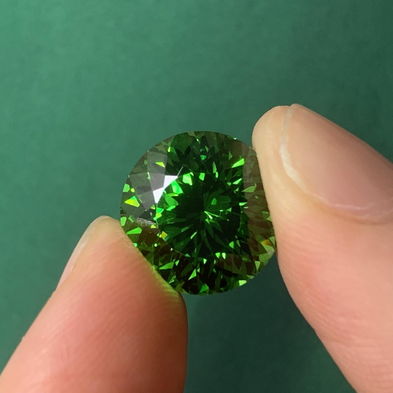  RUIF Jewelry Round Shape D-Green Color Million Cutting Cubic Zirconia Stone Hand Make High Carbon CZ Diamond