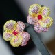 Ruif Jewelry Flower Earrings S925 Silver Earrings Red Color 5A Cubic Zircona Gemstone Fashion Jewelry Ruif Jewelry Flower Earrings S925 Silver Earrings Red Color 5A Cubic Zircona Gemstone Fashion Jewelry