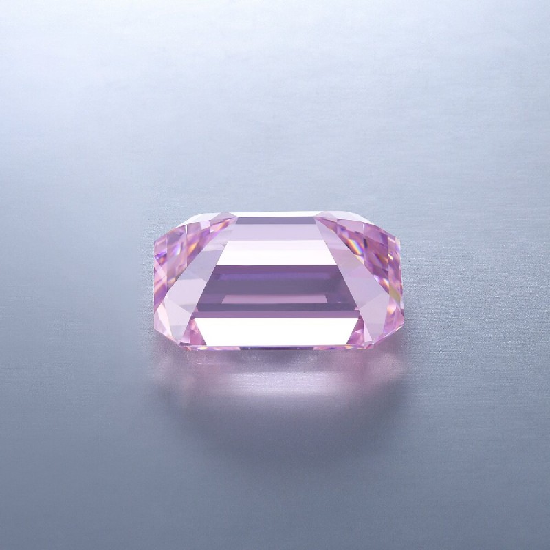  RUIF Jewelry Emerald Cut L-Pink Color Crushed Ice Cutting Cubic Zirconia Stone Hand Make High Carbon CZ Diamond