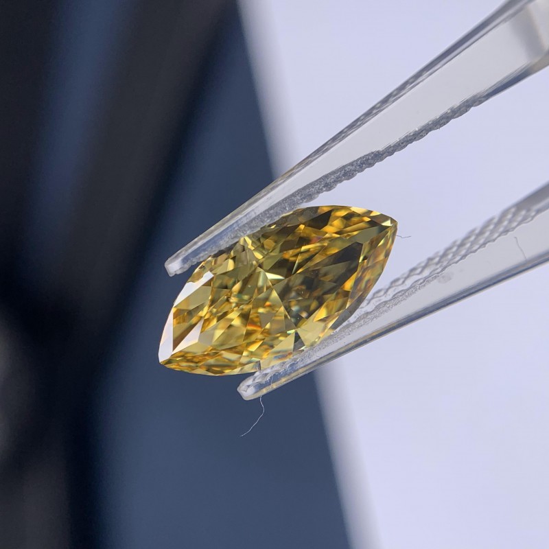  RUIF Jewelry Marquise Shape Yellow Color Crushed Ice Cutting Cubic Zirconia Stone Hand Make High Carbon CZ Diamond