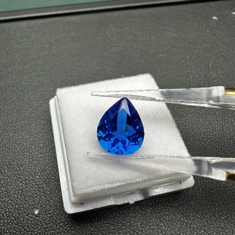 Ruif Jewelry Hand Make Pear Shape Cornflower Blue Color Lab Grown Cobalt Spinel Gemstone For Jewelry