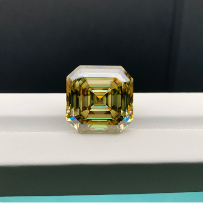 Ruif Jewelry Original Yellow Moissanite Asscher Loose Gemstone For Jewelry Making