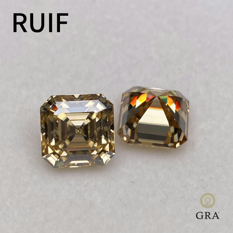 Ruif Jewelry New Fashion Champagne Color Moissanite Loose Stone For Jewelry Rings Making Ruif Jewelry New Fashion Champagne Color Moissanite Loose Stone For Jewelry Rings Making