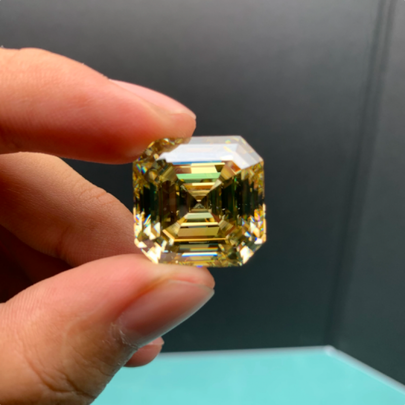 Ruif Jewelry Original Yellow Moissanite Asscher Loose Gemstone For Jewelry Making