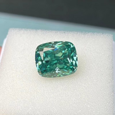 Ruif Jewelry Green Moissanite Stone Rectangular Cushion Cut Loose Gemstone For Jewelry Rings Making