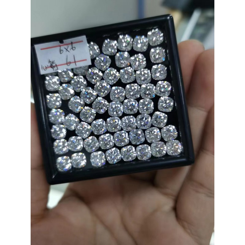 Ruif Jewelry Super White D VVS1 Cushion Moissanite Loose Gemstone Pass Positive Diamond Tester