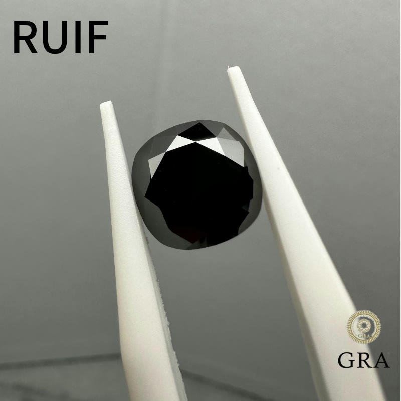 Ruif Jewelry Black Moissanite Stone Square Cushion Cut Loose Gemstone For Jewelry Rings Making Ruif Jewelry Black Moissanite Stone Square Cushion Cut Loose Gemstone For Jewelry Rings Making