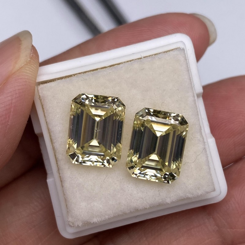 Ruif Jewelry Top Yellow Moissanite Loose Stone Emerald Cut VVS1 GRA Certified Moissanita Gemstones Premium Lab Diamond Stone for Jewelry