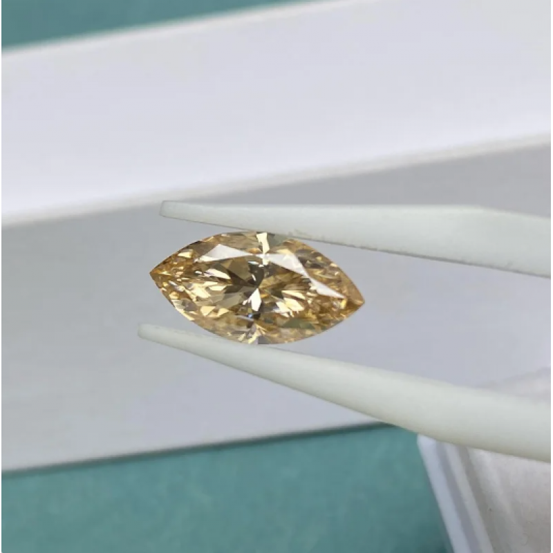 Ruif Jewelry 100% Real Original Champagne Color Marquise Shape Moissanite Loose Stone GRA Report for High Jewelry Making