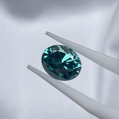 Ruif Jewelry Vivid Green Color Oval Shape Moissanite Stone GRA Repoted Gemstone for Jewery Design