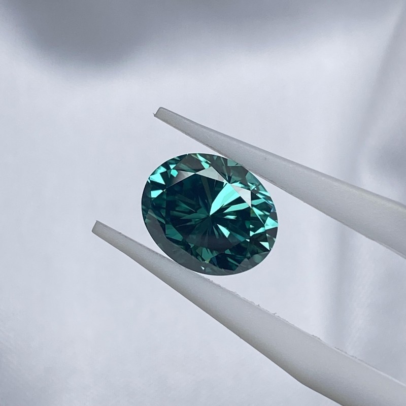 Ruif Jewelry Emerald Green Color Oval Shape Moissanite Stone GRA Repoted Gemstone for Jewery Design