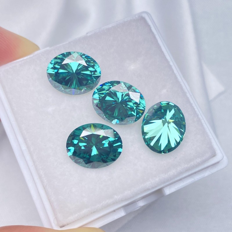 Ruif Jewelry Vivid Green Color Oval Shape Moissanite Stone GRA Repoted Gemstone for Jewery Design