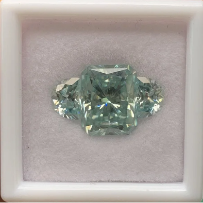 Ruif Jewelry Original Color Aquamarine Blue Moissanite Loose Gemstone Set for Ring Making GRA Certificate