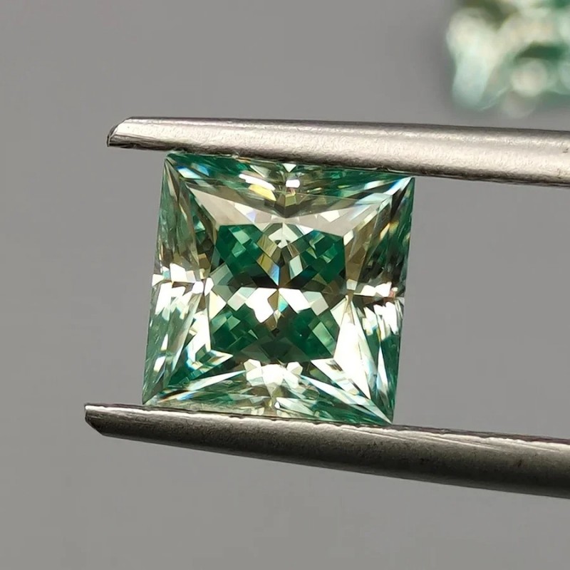 Ruif Jewelry Blue Color Princess Cut Moissanite Stones VVS1 Passed Diamond Tester with GRA Report Ruif Jewelry Blue Color Princess Cut Moissanite Stones VVS1 Passed Diamond Tester with GRA Report