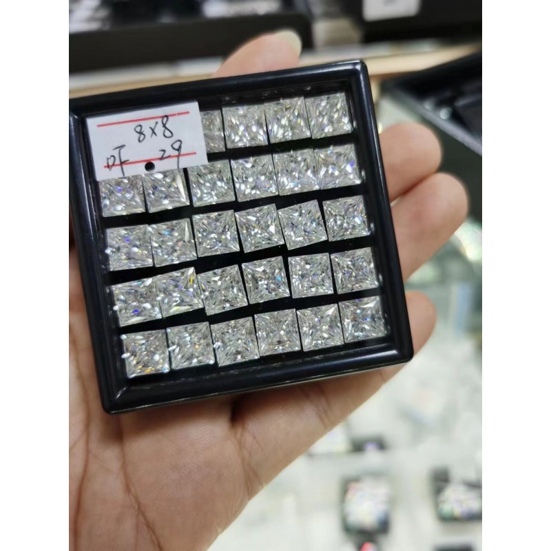 Ruif Jewelry Princess Cut Moissanite Loose Stone D VVS1 GRA Report Gemstone for Jewelry Making