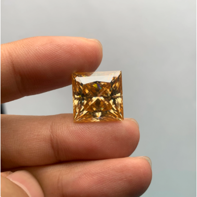 Ruif Jewelry Champagne Moissanite Princess Cutting Top Quality Loose Gemstone For Jewelry Making