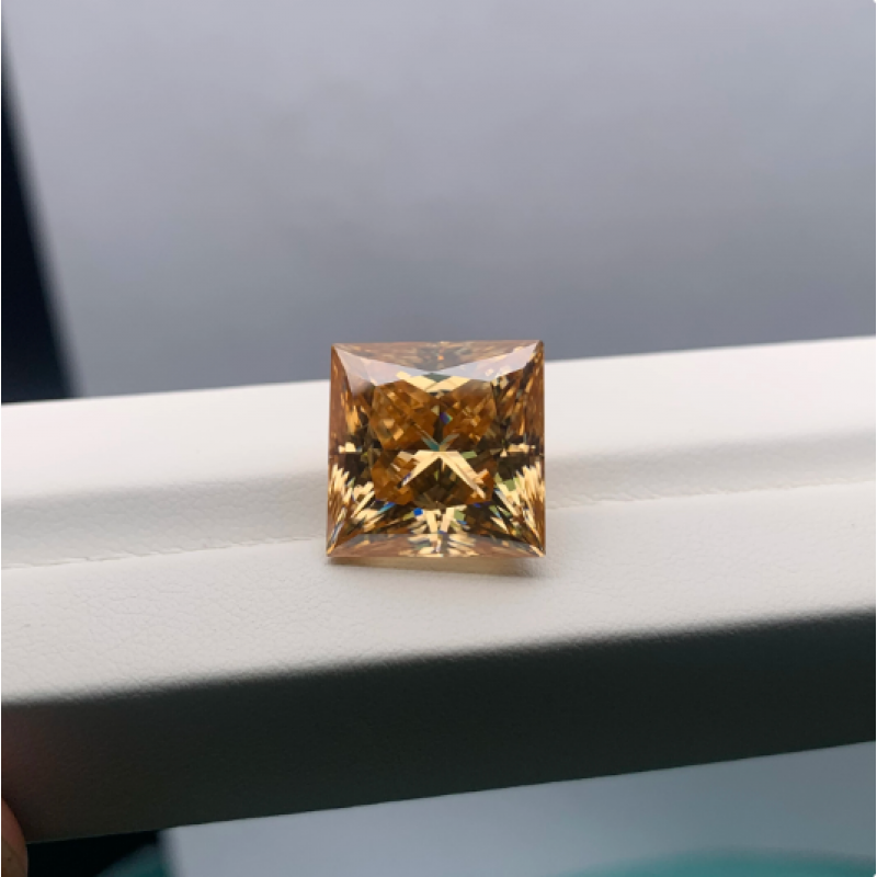 Ruif Jewelry Champagne Moissanite Princess Cutting Top Quality Loose Gemstone For Jewelry Making Ruif Jewelry Champagne Moissanite Princess Cutting Top Quality Loose Gemstone For Jewelry Making